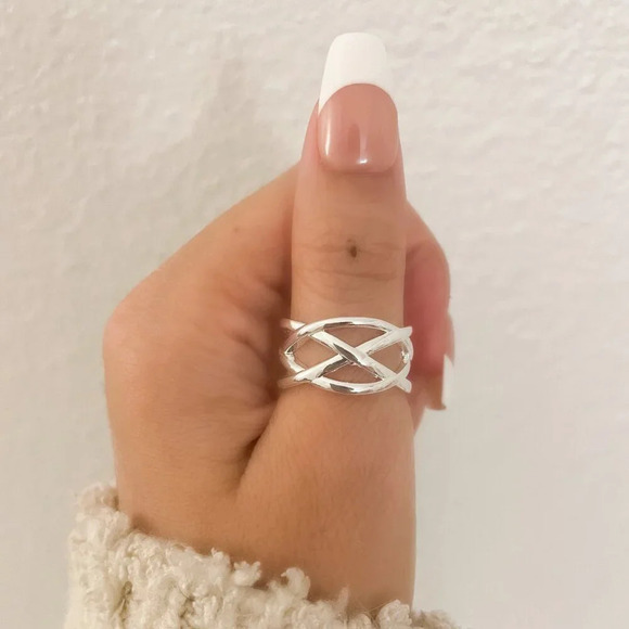 925 Sterling Silver Wide Ring Band Chunky Ring Band Minimalist Ring Thick Ring - Picture 5 of 10